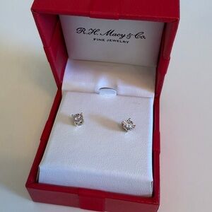 Silver Crystal Stud Earrings